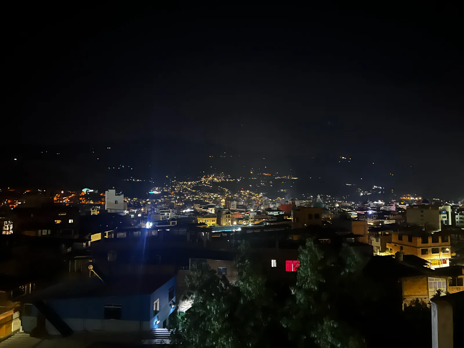 The city at night, the eve of departure