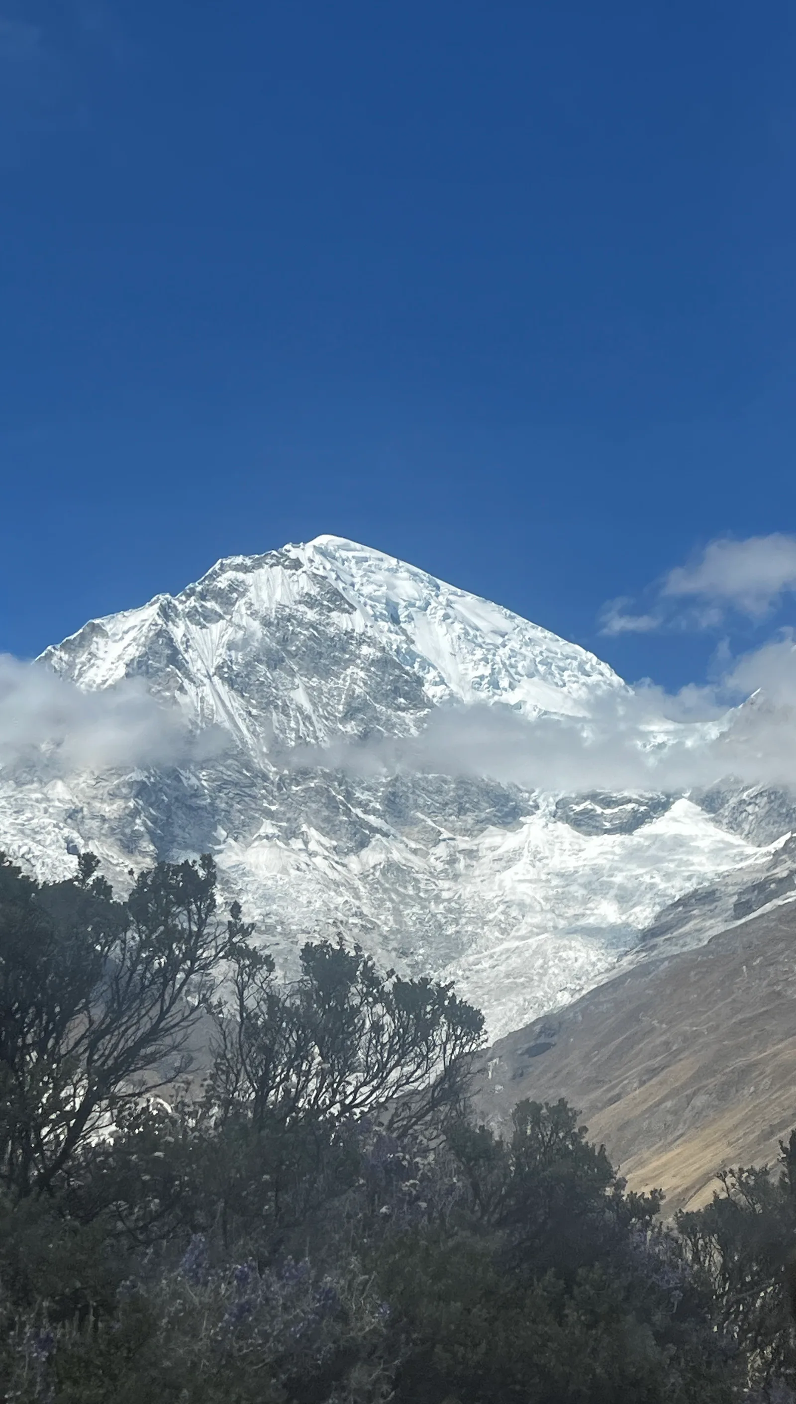 A Cordillera Blanca summit in the clouds